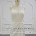 Spaghetti Strap Top Lace Skirt Satin Bridal Dress